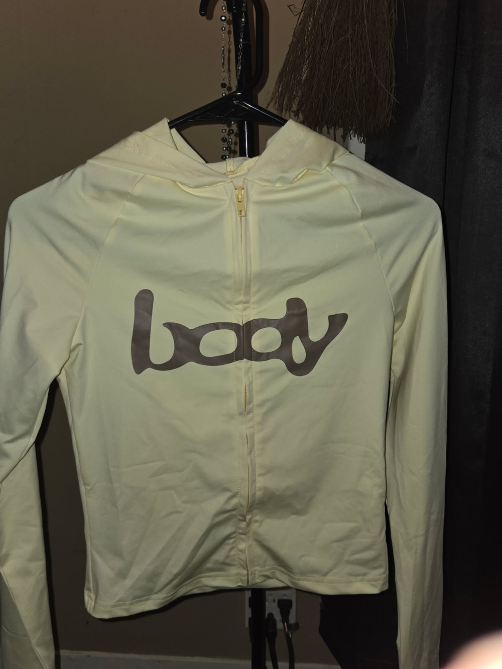 Yellow Zip-Front Hoodie with 'body' Logo
